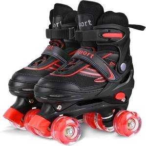 lot 5485 image: Roller Skates for Little Kids, 4 Size Adjustable Roller Skates with All Wheels Light up, Fun Illuminating Rollers Skates for Boys Beginners,3 Colors to Choose