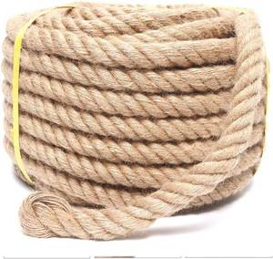 lot 5500 image: Rope 1 Inch x 25 Feet Jute Rope, Heavy Duty Jute Rope,Natural Hemp Rope, Twisted Hemp Rope for Crafts, Gardening, Bundling, Climbing, Hammock, Nautical, Tug of War, Railings, Home Decorating
