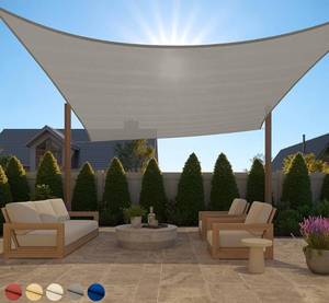 lot 5509 image: GORILLA GRIP Heavy Duty Sun Shade Sail for Outdoor Patio, 12x12 FT Gray