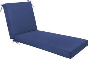 lot 5523 image: 72 x 22 x 3.5 InchOutdoor Chaise Lounge Cushion - Waterproof & Fade Resistant Patio Lounger Cushions with Removable Cover for Pool, Deck, Lawn (Blue)