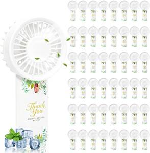 lot 5526 image: FANPROMS Electric Wedding Fans 48 Pcs Mini Fans Bulk, Cute Handheld Fan Battery Operated for Bridal Shower Party Summer Outdoor Small Personal Fans Portable for Wedding Favors, Battery Not Include