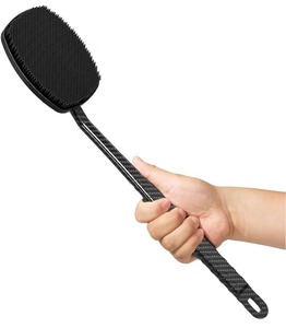 lot 594 image: Carbon Fiber Silicone Back Scrubber for Shower, Back Shower Brush with Long Handle Back Scrubber for Men and Women