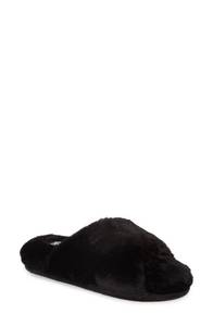 lot 606 image: Womens Bp. Sophie Criss Cross Plush Bedroom Slipper, Size 1112 M - Black