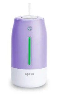 lot 621 image: Airvana Aqua Glo Portable 2 Cup Ultrasonic Cool Mist Humidifier Built In Rechargeable Battery - Lavender