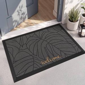 lot 5558 image: LUMI Outside Welcome Door Mat 24x36, Non-Slip Heavy Duty Dirt Trapper, Grey