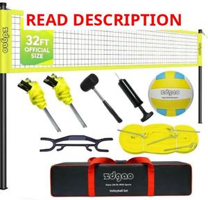 lot 5582 image: Volleyball Net Outdoor - Portable Volleyball Set for Backyard with Professional Volleyball Net, Wrap Yarn Volleyball, Boundary Line, Carry Bag. Hammer and hand pump not included