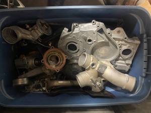lot 111 image: 1999-2003 Ford 7.3L Box Of Misc Engine Parts, Very Heavy