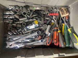 lot 133 image: Assorted Box of Tools, Lots of Sockets, Wrenches, Bits, Socket Organizer and Much More