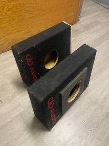lot 146 image: x2 DD AUDIO LEST06 SHALLOW SLIM 6.5 PORTED ENCLOSURES SUBWOOFERS BASS BOXS