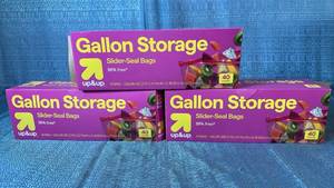 lot 2002 image: up&up Gallon Storage Slider-Seal Bags 40 Count, 3-Pack Lot
