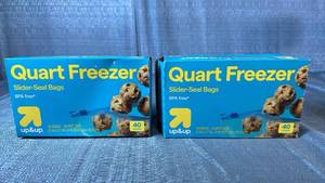 lot 2004 image: up&up Quart Freezer Slider-Seal Bags 40 Count 2 Pack