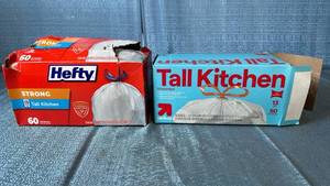 lot 2009 image: Hefty Strong Tall Kitchen 60 Drawstring Bags 13 Gallon and Up&Up Tall Kitchen 50 Bags 13 Gallon