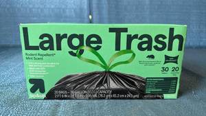 lot 2010 image: up&up Large Trash Bags Rodent Repellent Mint Scent 30 Gallon 20 Count