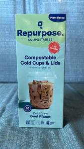 lot 2014 image: Repurpose Compostable Cold Cups & Lids 16 oz Plant Based