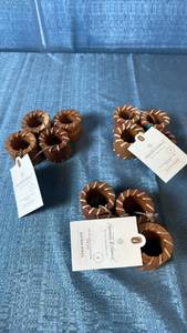 lot 2031 image: Lot of 3 Hearth & Hand with Magnolia Napkin Rings 4 Piece Rattan Cane Acacia Wood