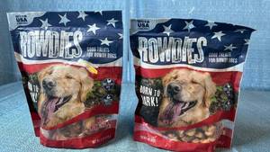 lot 2035 image: Rowdies Good Treats for Rowdy Dogs Dog Treats with Real Chicken 6 oz 2-Pack