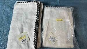 lot 2048 image: Target Embroidered Edge Cream Light Filtering Curtain 63 x 54 inches Pair