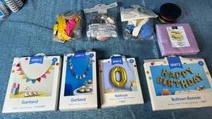 lot 2051 image: Assortment of Balloons and Party Supplies.