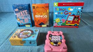 lot 2063 image: Games & Puzzles Lot State of Play Trivia, Road Trip Bingo, Things That Go Bingo, 90s 2000s, Piggy Piggy