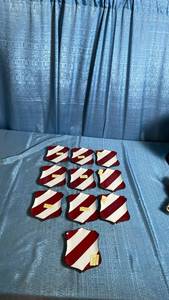 lot 3003 image: 6.5 Large Crest Tray RedWhite Stripe - Room Essentials, LOT OF 10