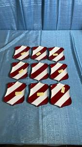 lot 3004 image: 6.5 Large Crest Tray RedWhite Stripe - Room Essentials, LOT OF 9.