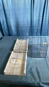 lot 3023 image: Collapsible Storage Bin 2 Units Plus 4-Drawer Organizer