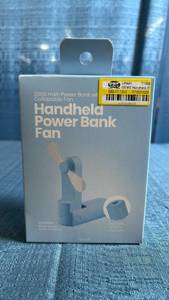 lot 8017 image: Handheld Power Bank Fan 2000 mAh Collapsible