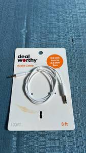 lot 8023 image: dealworthy 3.5mm Aux to 3.5mm Aux Audio Cable 3 ft