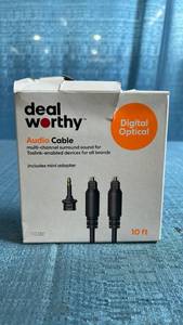 lot 8024 image: Deal Worthy Digital Optical Audio Cable 10 ft with Mini Adapter