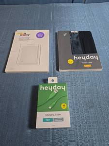 lot 8042 image: Tablet Accessories Lot heydaq Tablet Case, heydaq USB-C Charging Cable 10ft, deal worthy Screen Protector