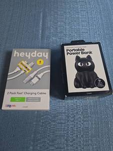 lot 8062 image: heydaq 2 Pack USB-C to USB-C Fast Charging Cables 6 ft 240W and 2000mAh Cat Power Bank