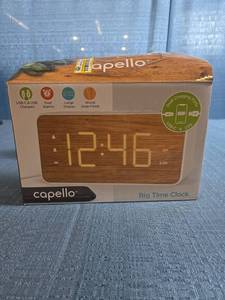 lot 8089 image: Capello Big Time Clock CA-36 Dual USB Chargers Dual Alarms