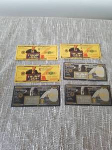 lot 4035 image: Trump 2024 Commemorative Note Set 6 Pieces Gold Black