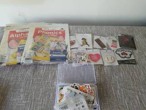 lot 4056 image: LOT OF RANDOM CHILDREN ITEMS STICKERS IRON ON PATCHES AND ACTIVITY BOOKS