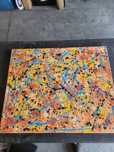 lot 4132 image: Abstract Painting Oil on Canvas Blaze by Madeline