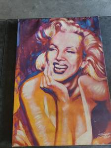 lot 4134 image: Pop Art Portrait Canvas Painting Signed Multicolor Figure