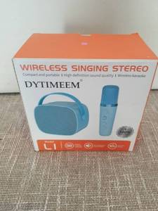 lot 4153 image: Mini Karaoke Machine with 2 Wireless Microphones for Kids Adults, DYTIMEEM Portable Bluetooth Speaker Set for Birthday Party Home KTV, Handheld Karaoke Toy Gift for Boys Girls 4, 5, 6, 7, 8 Years Old