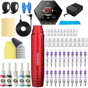 lot 4158 image: Wormhole Tattoo Tattoo Kit, Complete Tattoo Gun Kit with Rotary Tattoo Machine Pen, Cartridge Needles, Inks, Gloves, and Accessories for Beginners New