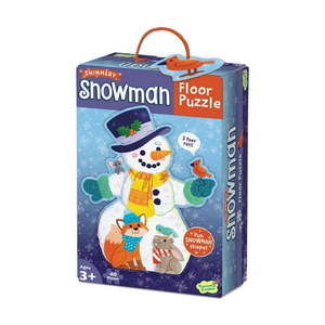 lot 4183 image: Peaceable Kingdom Shimmery Snowman Floor Puzzle - 40 Pieces  3  Tall Puzzle for 3 Year Olds and up