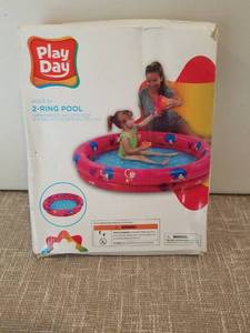 lot 4190 image: Water Swim Pool Ages 3 Play Outdoor 4 Ft X 10 In Pink Inflatable New