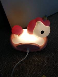 lot 4233 image: Unicorn LED Night Light with USB Charging Cable