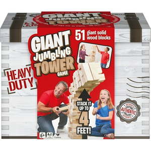lot 4235 image: Giant Jumbling Tower Party Game with 51 Wood Blocks  for Families and Kids Ages 6 and up