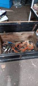 lot 35994 image: Huge Wooden Tool Chest With Misc Tools.