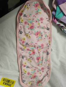 lot 35683 image: Floral burp rag, set of 6 pull-up underwear, size 3T-4T