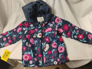 lot 35692 image: GIRLS  floral hooded zipper coat size 3T