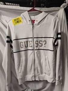 lot 35721 image: gently used youth girl size xs guess zip up sweat jacket