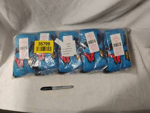 lot 35799 image: new-unisex blue with butterfly design crew sock size small 10 pk