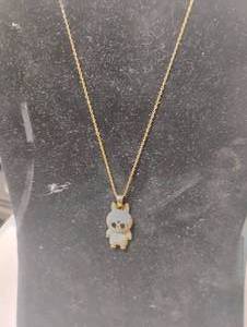 lot 35825 image: LvL 5 Replica - Gold Iced -Out labubu Bunny Pendant Necklace.