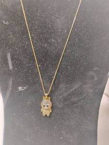 lot 35827 image: LvL 5 Replica - Gold  Black Iced -Out labubu Bunny Pendant Necklace.