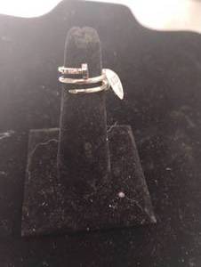 lot 35840 image: LvL 5 Replica - Silver Double Band Nail Style Ring - Cartier Juste Un Clou Ring. - Size 6.